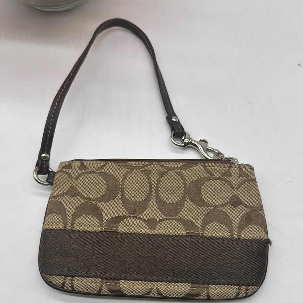 Coach Brown Signature Wristlet - Picture 2 of 7